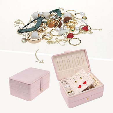 2 Layer Jewellery Box Jewellery Organizer Case Storage Display Holder With Drawer