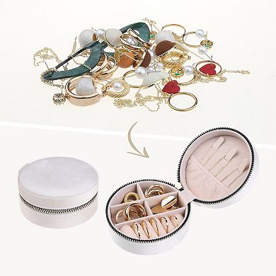 Travel Jewelry Box Gifts Small Plush Velvet Jewelry Organizer Case Storage