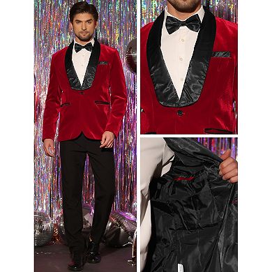 Velvet Tuxedo Blazers For Men's Shawl Lapel Business Wedding Sports Coats
