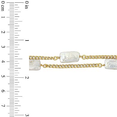 Stella Grace 18k Gold Over Silver Freshwater Cultured Pearl Double Row Chain Bracelet