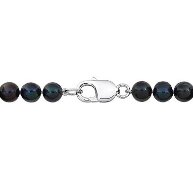 Stella Grace Men's Freshwater Black Cultured Pearl Bracelet