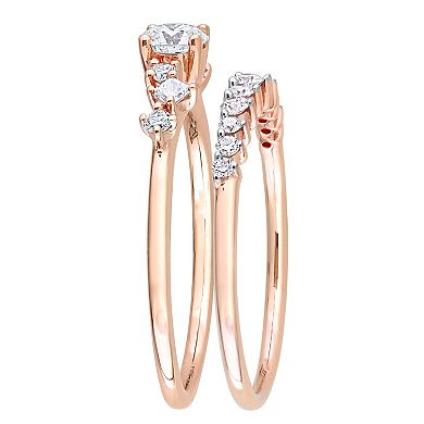 Stella Grace 14k Rose Gold 3/4 Carat T.W. Diamond Bridal Ring Set
