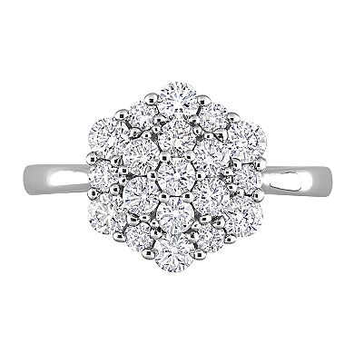 Stella Grace 10k White Gold 1 Carat T.W. Diamond Cluster Engagement Ring