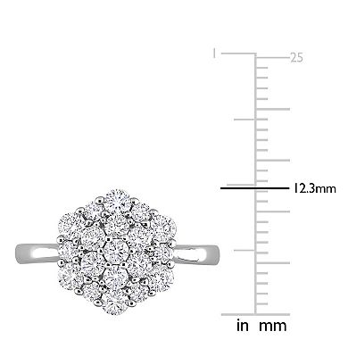 Stella Grace 10k White Gold 1 Carat T.W. Diamond Cluster Engagement Ring