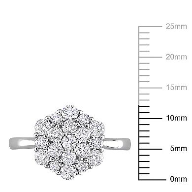 Stella Grace 10k White Gold 1 Carat T.W. Diamond Cluster Engagement Ring