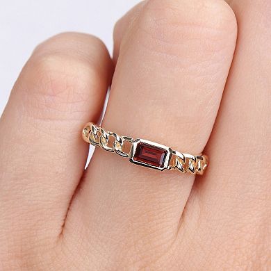 Stella Grace 14k Gold Garnet Link Ring