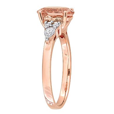Stella Grace 14k Rose Gold Morganite & 1/3 Carat T.W. Diamond Engagement Ring