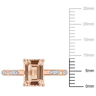 Stella Grace 14k Rose Gold Morganite & 1/10 Carat T.W. Diamond Engagement Ring