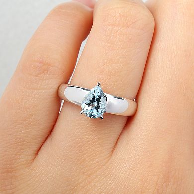 Stella Grace 14k White Gold Aquamarine Teardrop Ring