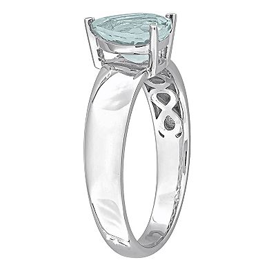 Stella Grace 14k White Gold Aquamarine Teardrop Ring