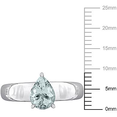 Stella Grace 14k White Gold Aquamarine Teardrop Ring