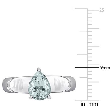 Stella Grace 14k White Gold Aquamarine Teardrop Ring