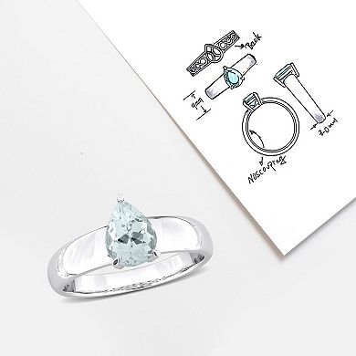 Stella Grace 14k White Gold Aquamarine Teardrop Ring