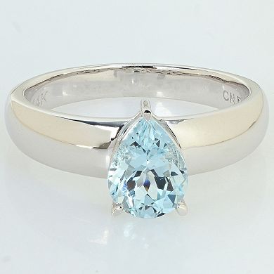 Stella Grace 14k White Gold Aquamarine Teardrop Ring