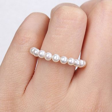 Stella Grace 14k Gold Freshwater Cultured Pearl Single Row Ring