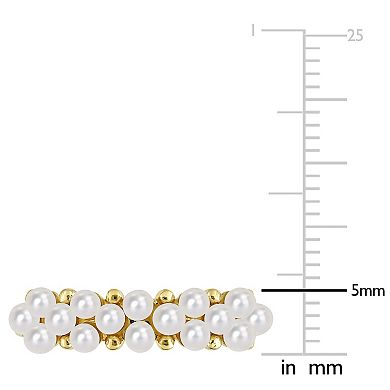 Stella Grace 14k Gold Freshwater Cultured Pearl Semi-Eternity Ring