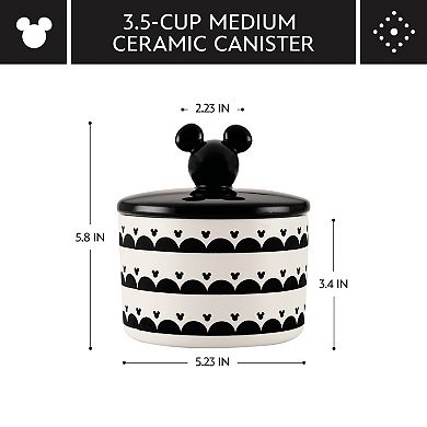 Disney Home Monochrome Medium Ceramic Canister with Lid
