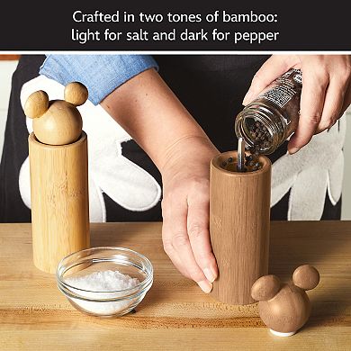Disney Home Monochrome Bamboo Salt and Pepper Grinders
