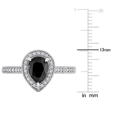 Stella Grace 14k White Gold 1 1/4 Carat T.W. Black & White Diamond Engagement Ring