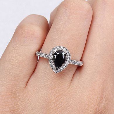 Stella Grace 14k White Gold 1 1/4 Carat T.W. Black & White Diamond Engagement Ring