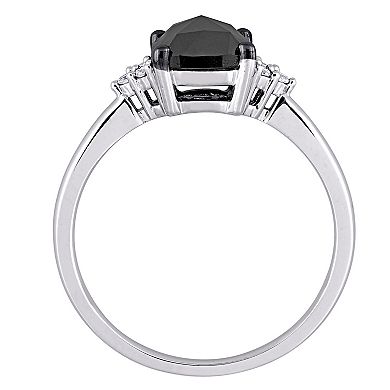 Stella Grace 14k White Gold 1 1/3 Carat T.W. Black & White Diamond Engagement Ring