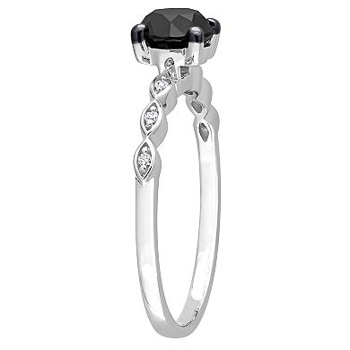 Stella Grace 14k White Gold 1 Carat T.W. Black & White Diamond Engagement Ring