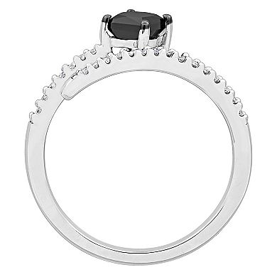 Stella Grace 14k White Gold 3/4 Carat T.W. Black & White Diamond Open Engagement Ring