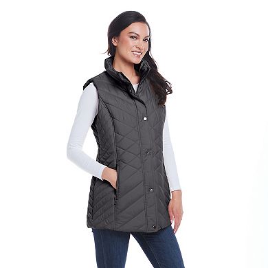 Women's Weathercast Mixed Quilted Longline Vest