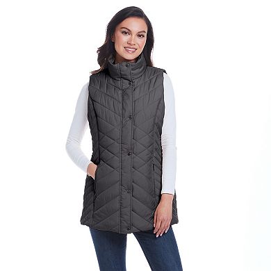 Women's Weathercast Mixed Quilted Longline Vest