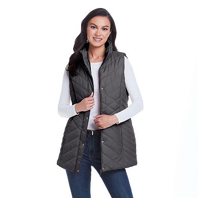 Women's Weathercast Mixed Quilted Longline Vest