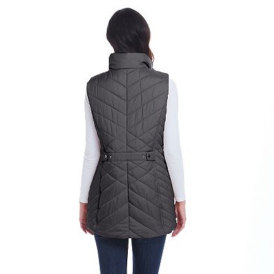 Women's Weathercast Mixed Quilted Longline Vest