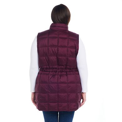 Plus Size Weathercast Box Quilted Longline Puffer