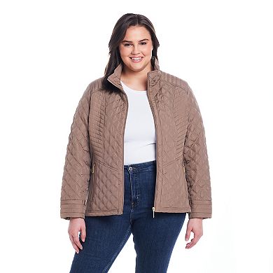 Plus Size Weathercast Quilted Jacket with Side Stretch