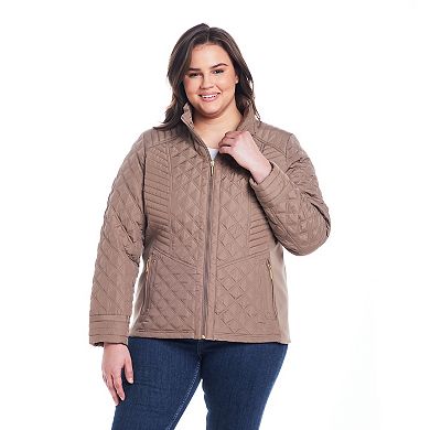 Plus Size Weathercast Quilted Jacket with Side Stretch