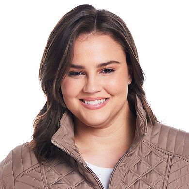 Plus Size Weathercast Quilted Jacket with Side Stretch