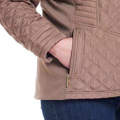 Plus Size Weathercast Quilted Jacket with Side Stretch