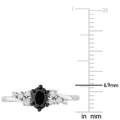 Stella Grace 14k White Gold 3/4 Carat T.W. Black & White Diamond Engagement Ring