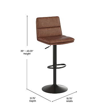 Flash Furniture Hughes 2 pc Commercial Grade Mid-Back Adjustable Height Barstools