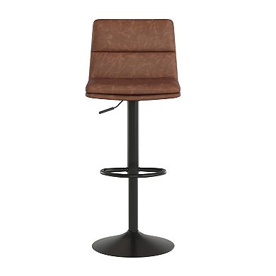 Flash Furniture Hughes 2 pc Commercial Grade Mid-Back Adjustable Height Barstools