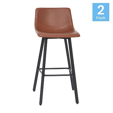 Flash Furniture Caleb 2 pc Armless Commercial Grade Barstools 