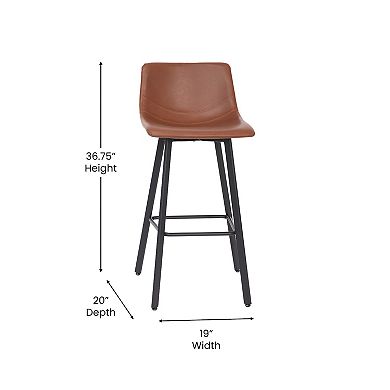 Flash Furniture Caleb 2 pc Armless Commercial Grade Barstools 