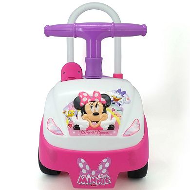 Disney's Minie Mouse Toddler Foldable Handle Ride-On Foot-to-Floor Vehicle with Interactive Dashboard, Sounds, & Toy Phone by Kiddieland