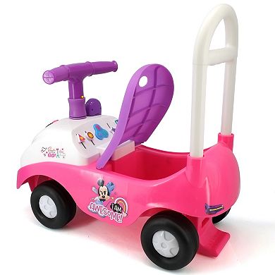 Disney's Minie Mouse Toddler Foldable Handle Ride-On Foot-to-Floor Vehicle with Interactive Dashboard, Sounds, & Toy Phone by Kiddieland