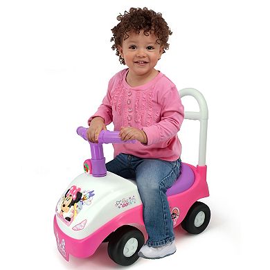 Disney's Minie Mouse Toddler Foldable Handle Ride-On Foot-to-Floor Vehicle with Interactive Dashboard, Sounds, & Toy Phone by Kiddieland