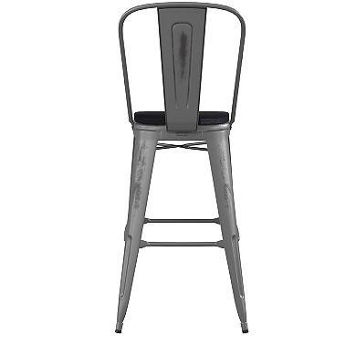 Flash Furniture Lincoln High Clear-Coated Indoor Bar Stool