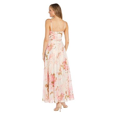 Women's R&M Richards Floral Chiffon Mock Wrap Maxi Dress