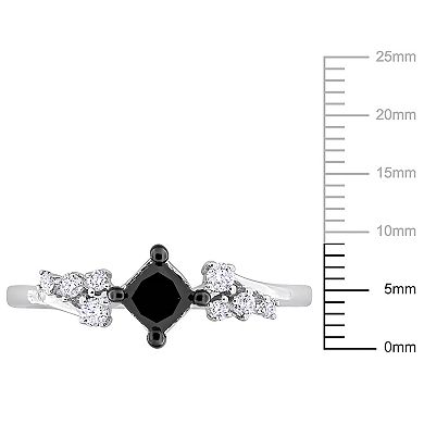 Stella Grace 14k White Gold 3/4 Carat T.W. Black & White Diamond Vintage Ring