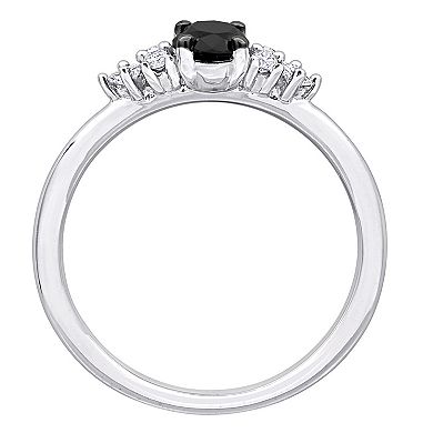 Stella Grace 14k White Gold 3/4 Carat T.W. Black & White Diamond 7-Stone Ring
