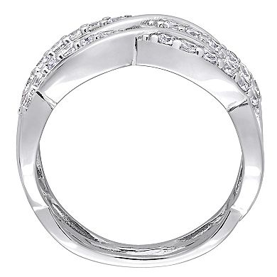 Stella Grace Sterling Silver Cubic Zirconia Crisscross Ring