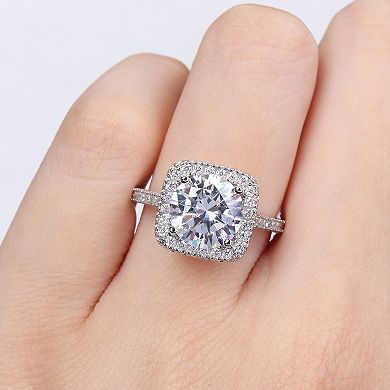 Stella Grace Sterling Silver Cubic Zirconia Halo Engagement Ring